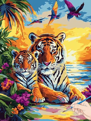 Malen Nach Zahlen Erwachsene Tiger Malen Nach Zahlen Kinder ab 10 Tiere Set Basteln Erwachsene DIY Paint by Numbers Adult Acrylfarbe Ölgemälde Bastelset für Geschenke Deko Wohnzimmer 30x40cm H-37 Malen Nach Zahlen Erwachsene Tiger Malen Nach Zahlen Kinder ab 10 Tiere Set Basteln Erwachsene DIY Paint by Numbers Adult Acrylfarbe Ölgemälde Bastelset für Geschenke Deko Wohnzimmer 30x40cm H-37 von Jaeixouu