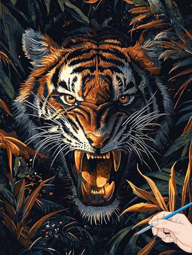 Malen Nach Zahlen Erwachsene Tiger Malen Nach Zahlen Kinder ab 10 Tiere Set Basteln Erwachsene DIY Paint by Numbers Adult Acrylfarbe Ölgemälde Bastelset für Geschenke Deko Wohnzimmer 70x90cm H-11 Malen Nach Zahlen Erwachsene Tiger Malen Nach Zahlen Kinder ab 10 Tiere Set Basteln Erwachsene DIY Paint by Numbers Adult Acrylfarbe Ölgemälde Bastelset für Geschenke Deko Wohnzimmer 70x90cm H-11 von Jaeixouu