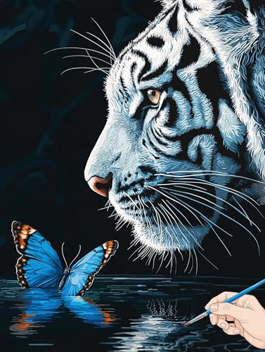 Malen Nach Zahlen Erwachsene Tiger Malen Nach Zahlen Schmetterling DIY Set Ewachsene Paint by Numbers Adult mit Pinseln und Acrylfarbe Handgemalt Ölgemälde Kit Geschenke für Frauen Deko 40x50cm I-93 Malen Nach Zahlen Erwachsene Tiger Malen Nach Zahlen Schmetterling DIY Set Ewachsene Paint by Numbers Adult mit Pinseln und Acrylfarbe Handgemalt Ölgemälde Kit Geschenke für Frauen Deko 40x50cm I-93 von Jaeixouu