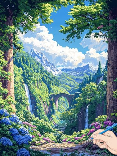 Malen Nach Zahlen Erwachsene Wald Malen Nach Zahlen Baum DIY Set Ewachsene Paint by Numbers Adult mit Pinseln und Acrylfarbe Handgemalt Ölgemälde Kit Geschenke für Frauen Halloween Deko 60x80cm H-66 von Jaeixouu