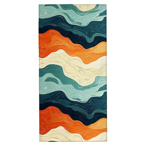 Strandtuch Abstrakt Strandtuch XXL 100x220 cm Mikrofaser Handtuch Saunahandtuch Schnelltrocknend Badetuch Fitness Handtuch Damen Herren Leicht Strandhandtuch Sandfrei für Strand Reise Urlaub E-35 von Jaeixouu