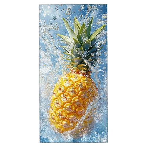 Strandtuch Ananas Strandtuch XXL 90x200 cm Mikrofaser Handtuch Saunahandtuch Schnelltrocknend Badetuch Fitness Handtuch Damen Herren Leicht Weiche Strandhandtuch Sandfrei für Strand Reise Urlaub G-07 von Jaeixouu