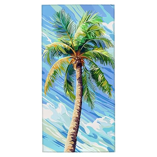 Strandtuch Baum Strandtuch XXL 90x200 cm Mikrofaser Handtuch Saunahandtuch Schnelltrocknend Badetuch Fitness Handtuch Damen Herren Leicht Weiche Strandhandtuch Sandfrei für Strand Reise Urlaub F-46 von Jaeixouu