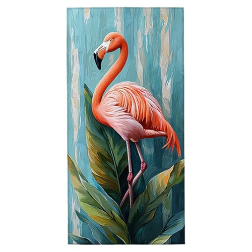 Strandtuch Flamingo Strandtuch XXL 100x220 cm Mikrofaser Handtuch Saunahandtuch Schnelltrocknend Badetuch Fitness Handtuch Damen Herren Leicht Strandhandtuch Sandfrei für Strand Reise Urlaub E-51 von Jaeixouu