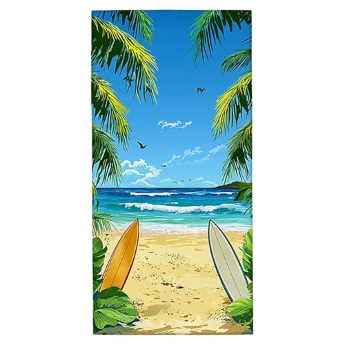 Strandtuch Landschaft Strandtuch XXL 80x160 cm Mikrofaser Handtuch Saunahandtuch Schnelltrocknend Badetuch Fitness Handtuch Damen Herren Leicht Strandhandtuch Sandfrei für Strand Reise Urlaub G-17 von Jaeixouu