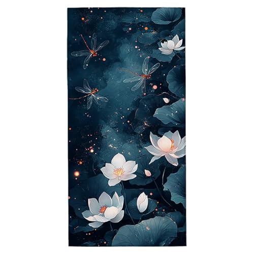 Strandtuch Lotus Strandtuch XXL 90x200 cm Mikrofaser Handtuch Saunahandtuch Schnelltrocknend Badetuch Fitness Handtuch Damen Herren Leicht Weiche Strandhandtuch Sandfrei für Strand Reise Urlaub G-43 von Jaeixouu