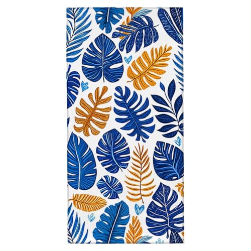Strandtuch Palmblätter Strandtuch XXL 100x220 cm Mikrofaser Handtuch Saunahandtuch Schnelltrocknend Badetuch Fitness Handtuch Damen Herren Leicht Strandhandtuch Sandfrei für Strand Reise Urlaub G-21 von Jaeixouu