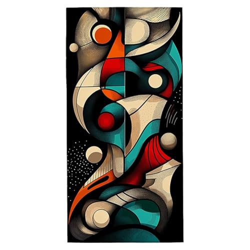 Strandtuch Retro Strandtuch XXL 100x220 cm Mikrofaser Handtuch Saunahandtuch Schnelltrocknend Badetuch Fitness Handtuch Damen Herren Leicht Weiche Strandhandtuch Sandfrei für Strand Reise Urlaub E-31 von Jaeixouu