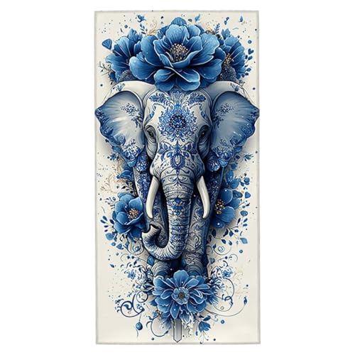 Strandtuch XXL 100x200 cm Mikrofaser Strandtuch Sporthandtuch Saunatuch Schnelltrocknend Badehandtuch Groß Leicht Strandhandtuch Sandfrei mit Aufbewahrungstasche für Strand Camping (Elefant) G-88 von Jaeixouu