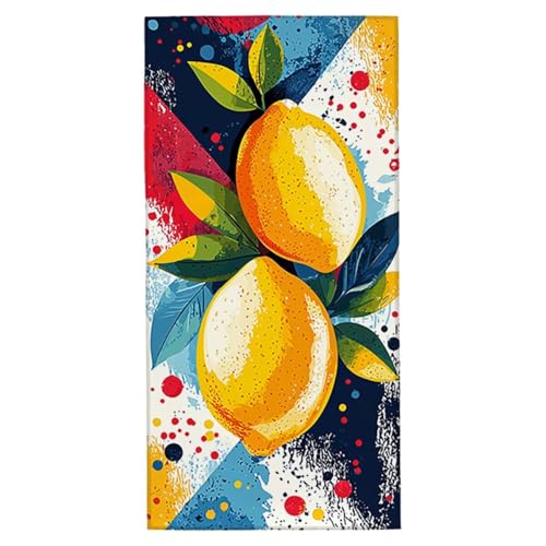 Strandtuch XXL 100x220 cm Mikrofaser Strandtuch Sporthandtuch Saunatuch Schnelltrocknend Badehandtuch Groß Leicht Strandhandtuch Sandfrei mit Aufbewahrungstasche für Strand Camping (Zitrone) G-72 von Jaeixouu