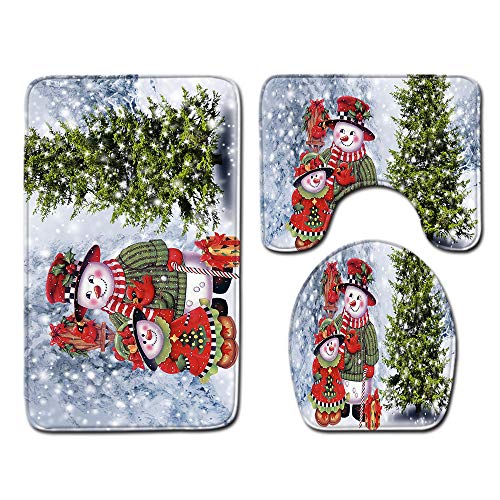3-teiliges Badezimmermatten-Set mit Frosch-Weihnachts-Vorleger, Memory-Schaum-Matten-Set, passend zu rutschfestem WC-Sitzbezug, Badematte, Deckelbezug 3-teiliges Badezimmermatten-Set mit Frosch-Weihnachts-Vorleger, Memory-Schaum-Matten-Set, passend zu rutschfestem WC-Sitzbezug, Badematte, Deckelbezug von Jaeknxcg