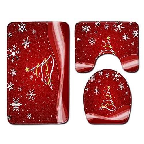 Badezimmer Vorleger 3-teiliges Weihnachten WC Vorleger ohne Ausschnitt rutschfest für Hänge-WC Badezimmer Waschbar Dusch Matte Teppich Waschbar Badezimmer Vorleger 3-teiliges Weihnachten WC Vorleger ohne Ausschnitt rutschfest für Hänge-WC Badezimmer Waschbar Dusch Matte Teppich Waschbar von Jaeknxcg