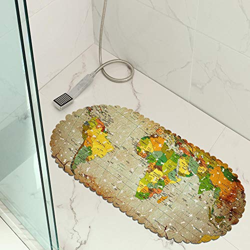 Jaeknxcg Badewanneneinlage rutschfest Badematten für Wanne Duschmatte mit Abflusslöchern Saugnäpfe Maschinenwaschbar 35X70CM Weltkarte Jaeknxcg Badewanneneinlage rutschfest Badematten für Wanne Duschmatte mit Abflusslöchern Saugnäpfe Maschinenwaschbar 35X70CM Weltkarte von Jaeknxcg