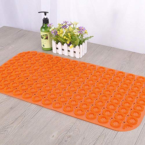 Jaeknxcg Badewannenmatten Extra Lang rutschfest Schimmelresistent Antibakteriell Maschinenwaschbar Badezimmer Extra Lang Duschmatte Mit Saugnapf 38X71CM Orange von Jaeknxcg