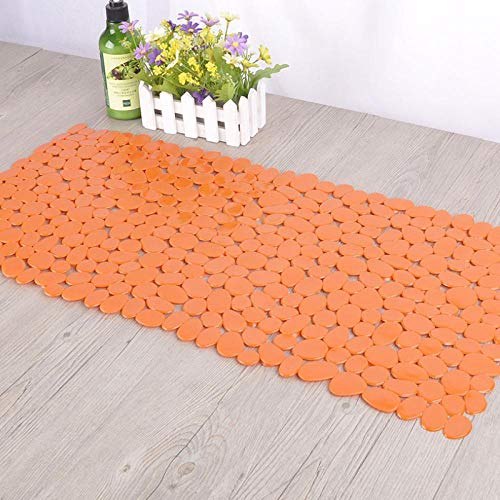 Jaeknxcg Badewannenmatten Extra Lang rutschfest Schimmelresistent Antibakteriell Maschinenwaschbar Badezimmer Extra Lang Duschmatte Mit Saugnapf 40X88CM Orange von Jaeknxcg