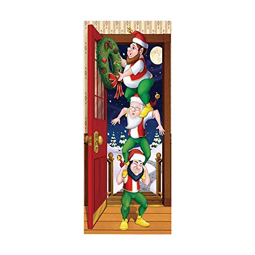 Türtapete selbstklebend Weihnachten TürPoster 3D Bewirken Fototapete Türfolie Poster Tapete Abnehmbar Wandtapete für Wohnzimmer Küche Schlafzimmer 77x200cm von Jaeknxcg