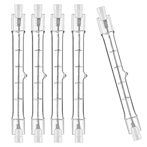 Jaenmsa R7S Halogen Leuchtmittel 118mm 150W 230V, 5er Pack Halogenstab R7S 118mm, Halogen Birne r7s Dimmbar Halogenstablampe für baustrahler, Arbeit Landschaftsbeleuchtung,Wohnzimmerleuchten von Jaenmsa