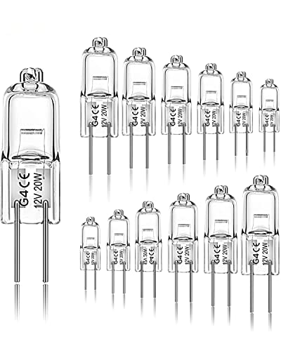 Jaenmsa G4 Halogen Light Bulbs, G4 12V 20W Light Bulbs 2 pin, Warm White 2700K Dimmable, Non-Flicker, 12 Pack von Jaenmsa