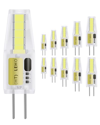 Jaenmsa 10 PACK G4 Led 12V, G4 Led Lampen 2W, Led G4 Warmweiss 6000K, Led Stiftsockel G4 Ersatz für 20W Halogenlampen Nicht Dimmbar,180LM AC/DC LED für Schrankbeleuchtung Küchenwandleuchte von Jaenmsa