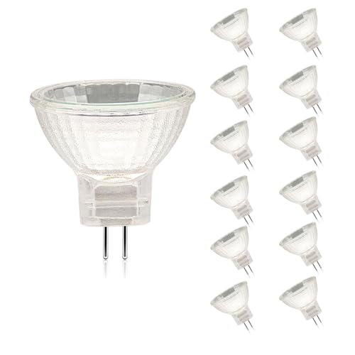 Jaenmsa MR11 Halogen Leuchtmittel, MR11 12V 35W, GU4 35W Halogenstrahler 2700K Warmweiß, MR11 Halogenlampen Dimmbar, Halogen Reflektor Glühbirne Bi Pin, Deckenglühbirnen 420LM 12er Pack von Jaenmsa