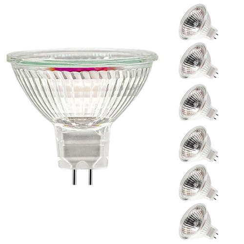 Jaenmsa MR16 Halogen Leuchtmittel 12V 35W, GU5.3 Halogenstrahler 2700K Warmweiß, Dimmbar, Reflektor Glühbirne, Deckenglühbirnen 420LM, 6er Pack von Jaenmsa