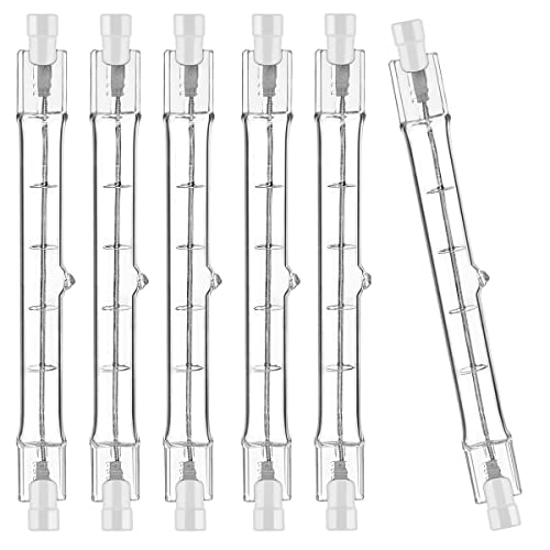 Jaenmsa R7S Halogenstab 118mm, Halogen Leuchtmittel r7s 118mm, 6er Pack Deckenfluter Leuchtmittel 200W 230V 2700K Warmweiß, Baustrahler Birne Dimmbar für Wohnzimmerleuchten von Jaenmsa