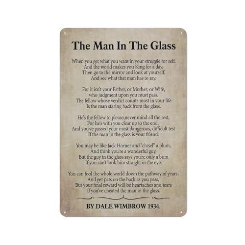 Lustiges Vintage-Blechschild mit Gedicht "Der Mann im Glas", Metallposter, Heimdekoration, wenn Sie bekommen, was Sie wollen, in Ihrem Kampf um Selbstmalerei, Poster, 14 x 20 cm Lustiges Vintage-Blechschild mit Gedicht "Der Mann im Glas", Metallposter, Heimdekoration, wenn Sie bekommen, was Sie wollen, in Ihrem Kampf um Selbstmalerei, Poster, 14 x 20 cm von Jaesxxco
