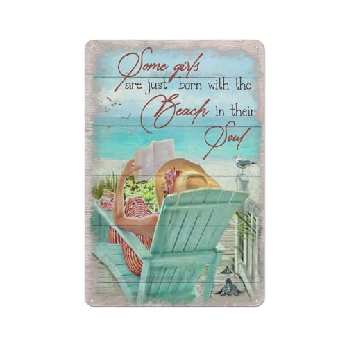 Metallposter, Metallschilder "Some Girls Are Just Born With The Beach In Their Soul", Vintage-Blechschilder, Dekoration, 20,3 x 30,5 cm Metallposter, Metallschilder "Some Girls Are Just Born With The Beach In Their Soul", Vintage-Blechschilder, Dekoration, 20,3 x 30,5 cm von Jaesxxco