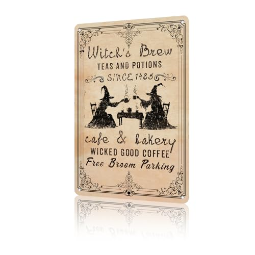 Retro Signs Witch's Brew Tea And Potions Vintage Schilder Retro Aluminium-Blechschild für Küche, Zuhause, Büro, Bar, Café, 20,3 x 30,5 cm Retro Signs Witch's Brew Tea And Potions Vintage Schilder Retro Aluminium-Blechschild für Küche, Zuhause, Büro, Bar, Café, 20,3 x 30,5 cm von Jaesxxco