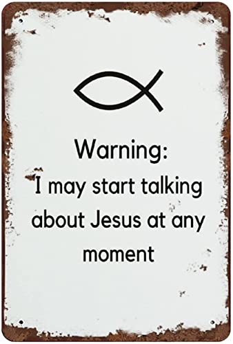 Vintage-Blechschild im Retro-Stil, Aluminium, Aufschrift "May Start Talking About Jesus At Any Time", Vintage-Blechschild, Wandschild, Dekoration, Jesus-Liebhaber für christliches, religiöses Zitat Vintage-Blechschild im Retro-Stil, Aluminium, Aufschrift "May Start Talking About Jesus At Any Time", Vintage-Blechschild, Wandschild, Dekoration, Jesus-Liebhaber für christliches, religiöses Zitat von Jaesxxco