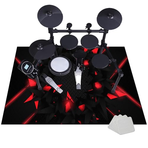 180 x 140 cm Schlagzeugteppich Drum Teppich - Rutschfeste Trommel Teppiche - Professionelles rechteckiges Elektronisches Jazz Schlagzeug Kit für Bass Drum Snare Drum und andere Instrumente Teppich von JaevKwzy