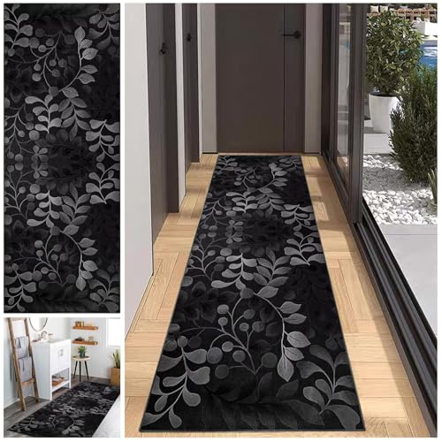 Flurteppich Läufer Lang Waschbar Küchen Teppiche 40 x 70 cm Teppich Läufer Flur rutschfest Korridor Teppichläufer Küche Läufer Schlafzimmer Wohnzimmer Läufer Teppich Eingangsteppich Flurläufer von JaevKwzy