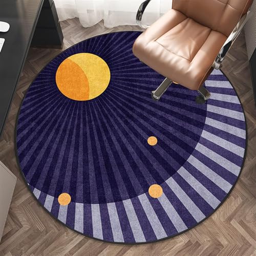 JaevKwzy 90 cm Schreibtischstuhl Unterlage | Gaming Teppich Stuhlunterlage | Bodenschutzmatte rund für Hartböden -Bürostuhl Matte | Bodenmatte unter Bürostuhl und Schreibtisch | Schreibtischunterlage von JaevKwzy