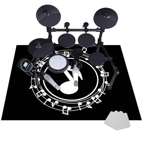 JaevKwzy Drum Teppich Elektrisches Schlagzeug Antivibrationsmatten 120 x 90 cm - Schlagzeug Teppich Schallschutzmatte - rutschfeste Trommel Teppiche - Professioneller Schlagzeugteppich von JaevKwzy