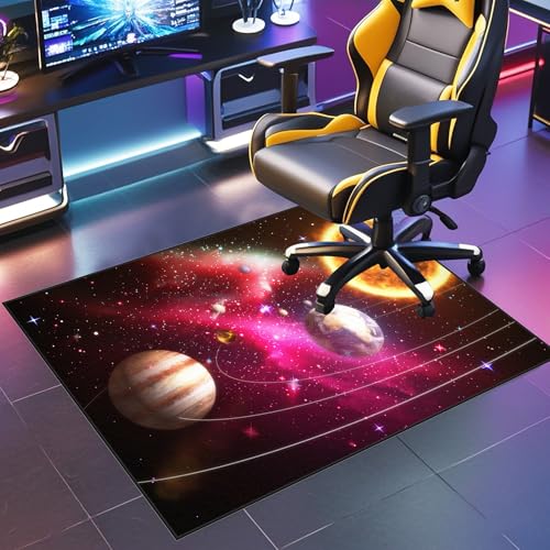 JaevKwzy Stuhlunterlage Gaming Bürostuhl Unterlage Gaming Bürostuhl Stuhlmatten für Hartböden und Teppich Bodenschutzmatte Gaming Computerstuhl Teppiche Bürostuhlunterlage 60 x 70 cm von JaevKwzy