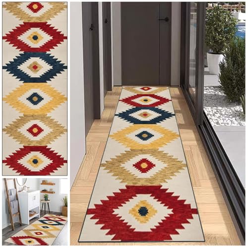 JaevKwzy Teppich Läufer Flur Küche 70 x 500 cm rutschfest waschbar Teppichläufer Lang Kücheteppich Küchenläufer Meterware Korridor Tepiche Esszimmer Schlafzimmer Wohnzimmer von JaevKwzy