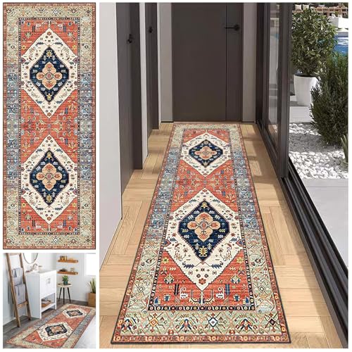 JaevKwzy Teppich Läufer Lang Küche Flur Teppichläufer rutschfest Waschbar 100 x 180 cm Küchenläufer Teppichmatten Flurteppich Wohnzimmer Schlafzimmer Küchenteppich von JaevKwzy