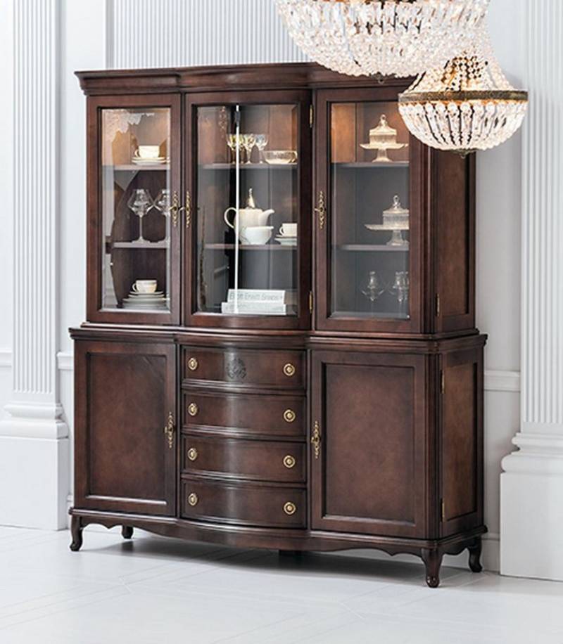 JVmoebel Vitrine Wandschrank Edle Anrichte Holz Barock Stil Buffet Vitrine Schrank Neu Made in Europa von JVmoebel
