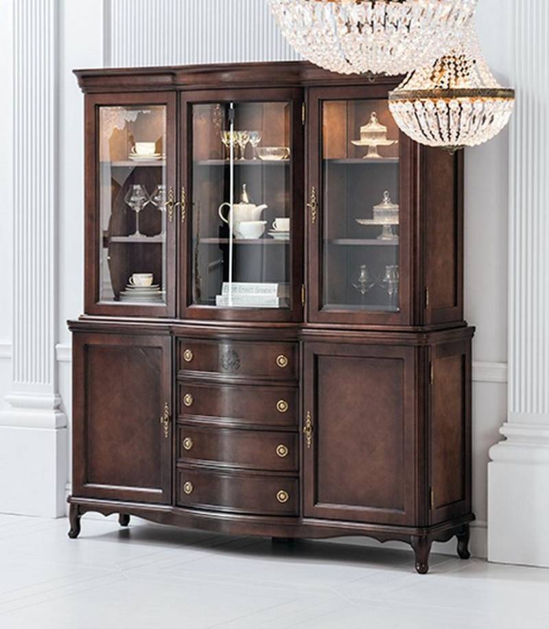 JVmoebel Vitrine Wandschrank Edle Anrichte Holz Barock Stil Buffet Vitrine Schrank Neu von JVmoebel