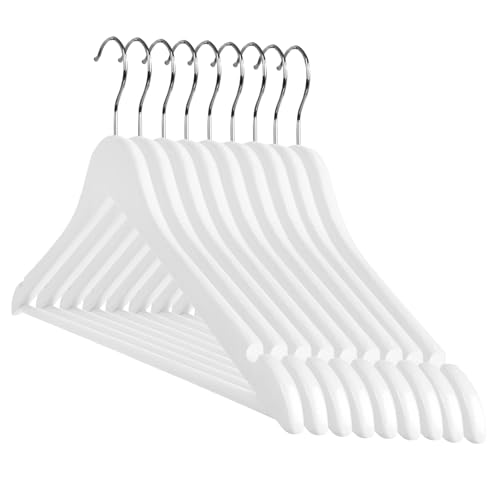 Jago® Kleiderbügel - Holz, Hosensteg und Schlaufenkerben, Haken 360 Grad drehbar, 30er/50er/100er Set, Anzug, Hemden - Holzkleiderbügel, Garderobenbügel, Wäschebügel, Bügel von Jago