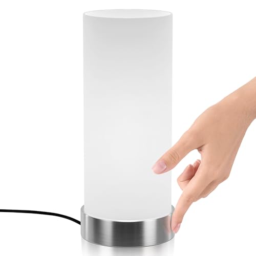 Jago® Tischlampe mit Dimmer Touchfunktion - 1er oder 2er Set, E14 / LED, dimmbar - Nachttischlampe, Nachttischleuchte, Bürolampe - für Wohnzimmer, Schlafzimmer, Kinderzimmer (1 Stück) von Jago