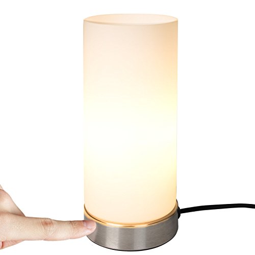 Jago® Tischlampe mit Dimmer Touchfunktion - 1er oder 2er Set, E14 / LED, dimmbar - Nachttischlampe, Nachttischleuchte, Bürolampe - für Wohnzimmer, Schlafzimmer, Kinderzimmer von Jago