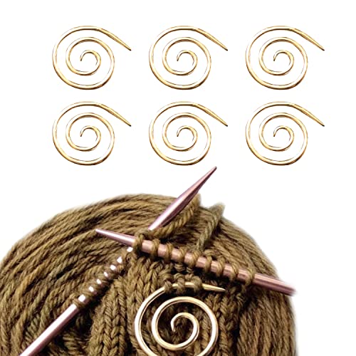 6 Stück runde Spiral-Zopfstricknadel für Heimwerkzeuge, Nähen, klein, praktisch, Schal, Nähnadel (Gold) von Jagowa