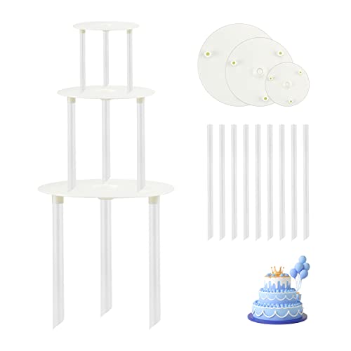 Jagowa Kuchendübel-Set – 12 weiße Kunststoffstäbe, 3 Bretter, 9 Standstäbe für gestufte Kuchenstütze & Konstruktion – perfekt für Bäcker Jagowa Kuchendübel-Set – 12 weiße Kunststoffstäbe, 3 Bretter, 9 Standstäbe für gestufte Kuchenstütze & Konstruktion – perfekt für Bäcker von Jagowa