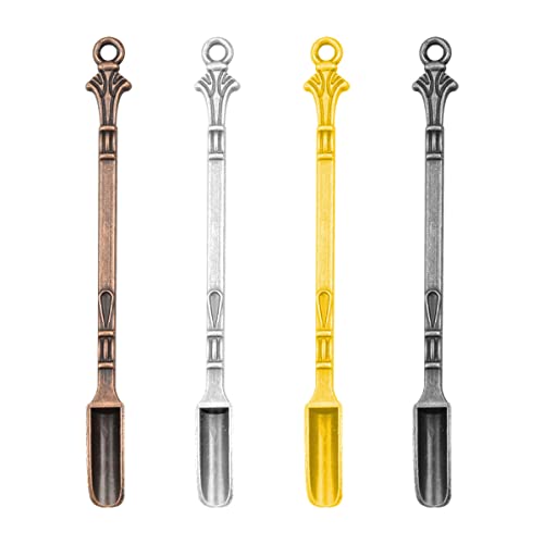Jagowa 4 Stück Medizinlöffel Metall Mini Schaufel Löffel Gold Silber Schaufel Medizinlöffel Kleine Rauchschaufel (4 Farben) von Jagowa