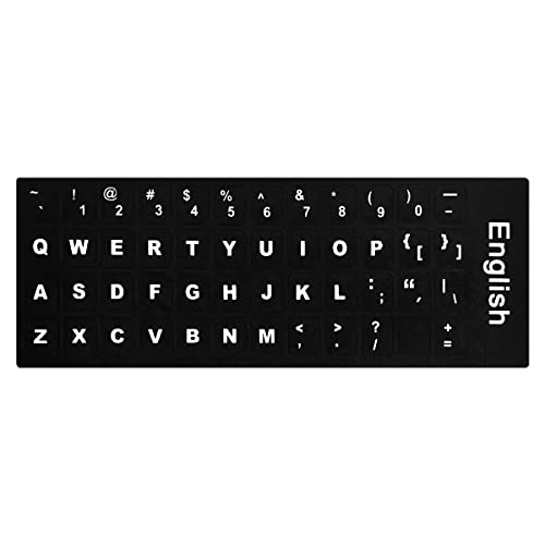 Jagowa Ersatz-Tastaturschutz Tastaturaufkleber, Englisch, UK-Tastatur, schwarze Aufkleber mit weißen Buchstaben für Standard-Tastatur, Laptop, Apple-Tasten Jagowa Ersatz-Tastaturschutz Tastaturaufkleber, Englisch, UK-Tastatur, schwarze Aufkleber mit weißen Buchstaben für Standard-Tastatur, Laptop, Apple-Tasten von Jagowa
