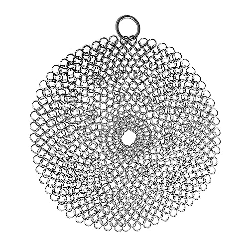 Jagowa Jagowa Gusseisen-Reiniger, 12,7 cm, Edelstahl-Kettennetz-Schrubber, Gusseisen-Bratpfanne, Grillreiniger für Gusseisenpfannen, Bratpfannen, Kochgeschirr von Jagowa