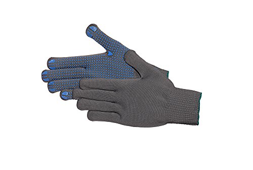 Jah 5078 Nylon-Strickhandschuh 12 Paar Noppen mittelschwer grau Gr. 8 von Jah