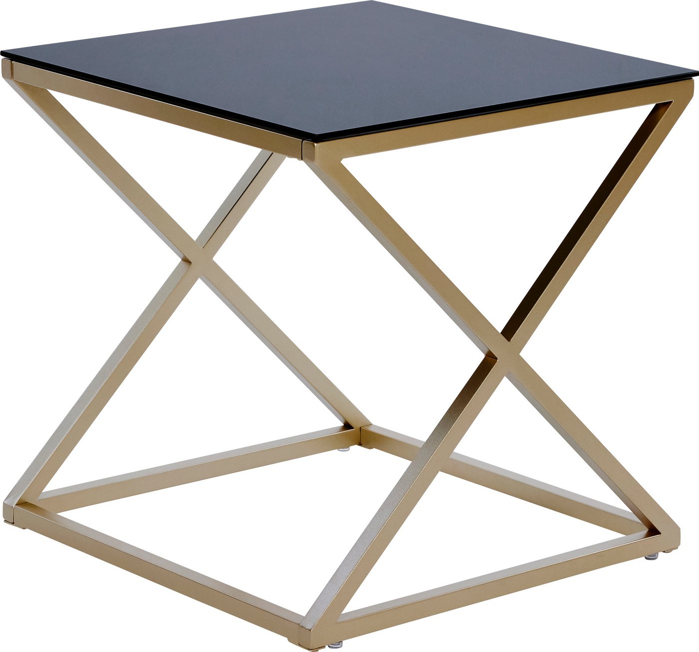 Jahnke Beistelltisch XTRA BY SIDE (1-St), Nachttisch/Beistelltisch in Gold-Look, aus Sicherheitsglas gefertigt von Jahnke