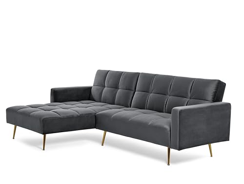 Jahnke ECKSOFA Chillax POSH Corner Samt Platingrau von Jahnke
